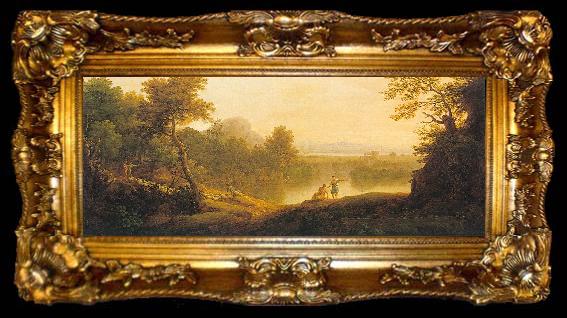 framed  Lambert, George A Pastoral Landscape with Shepherds and their Flocks, ta009-2